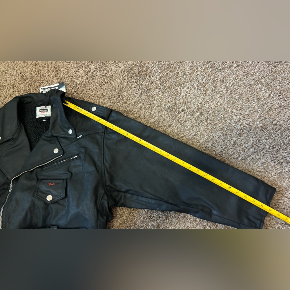 Wrangler Black Leather Biker Jacket - Picture 12 of 16